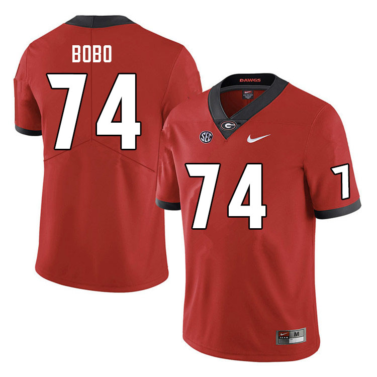 Georgia Bulldogs #74 Drew Bobo College Football Jerseys Sale-Red
